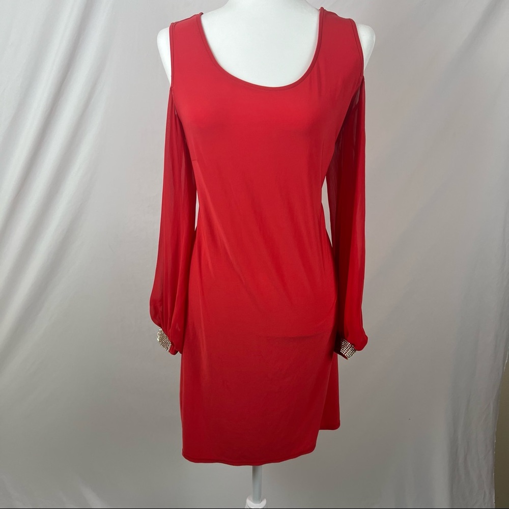Red Open Shoulder Mini Dress